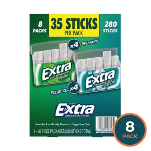 Extra - Polar Ice & Spearmint Sugar Free Chewing Gum Variety Pack - 8 Pack