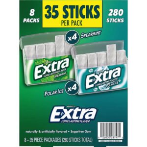 Extra - Polar Ice & Spearmint Sugar Free Chewing Gum Variety Pack - 8 Pack