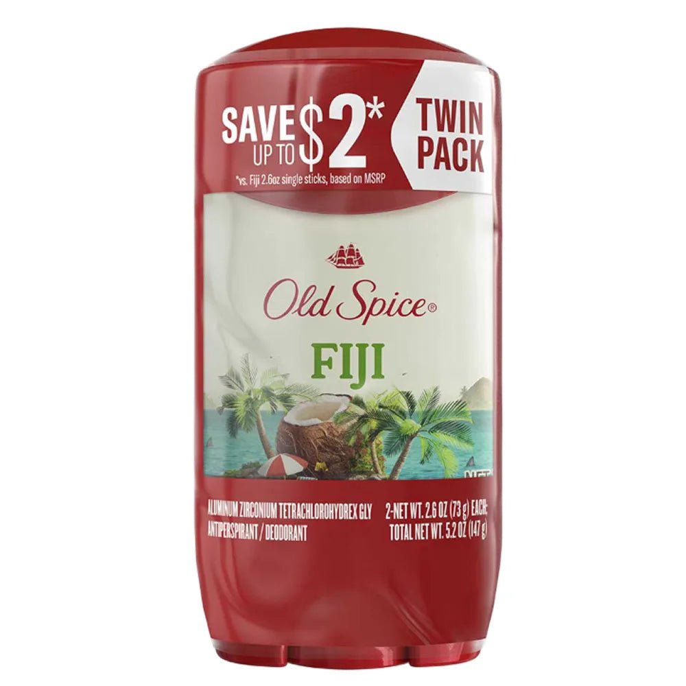 Old Spice - Men's Fiji with Palm Tree Antiperspirant & Deodorant, Twin Pack - 2.6 Oz - 6 Pack