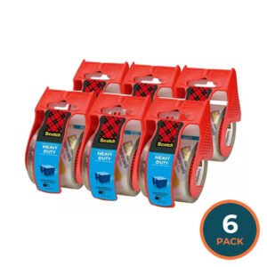 Scotch - Heavy Duty Shipping Packaging Tape Dispensers - 1.88" x 27.7 yd - 6 Pack