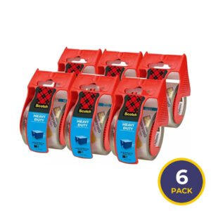 Scotch - Heavy Duty Shipping Packaging Tape Dispensers - 1.88" x 27.7 yd - 6 Pack