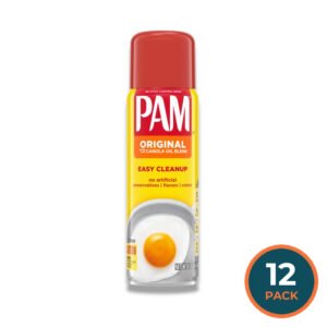 PAM - No-Stick Cooking Spray, Original, Made With Canola Oil Blend - 6 Oz - 12 Pack