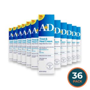 A And D - Zinc Oxide Diaper Rash Cream for Irritated Skin  4 Oz - 36 Pack