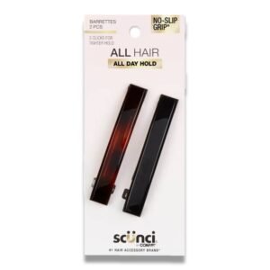 Scunci - No-Slip Grip Auto Clasp Barrettes, Colors May Vary 2 ct - 48 Pack