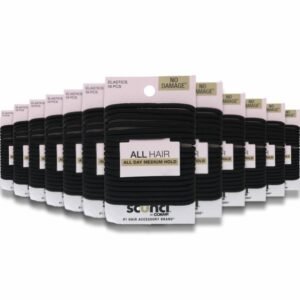 Scunci - Comfortable All Day Medium Hold, Black 18 ct - 48 Pack
