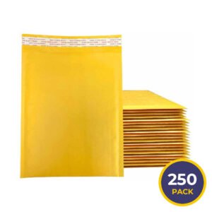 Kraft 3/16'' Bubble Lining Mailers, Paper Pressure 70 lb, Size: 6.5''x10'' Inches - 250 Pack
