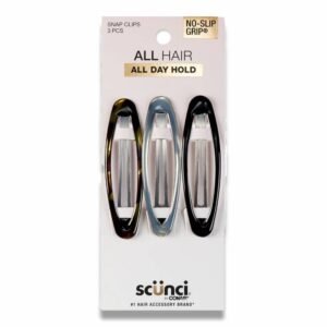Scunci - No Slip Grip Oval Clips Assorted Colors 3 ct - 48 Pack