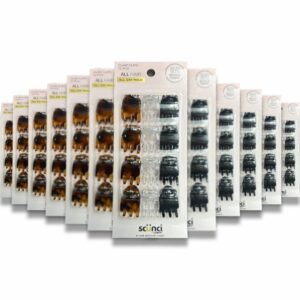 Scunci - Mini Hair Jaw Clips, Assorted Colors 12 Ct - 48 Pack