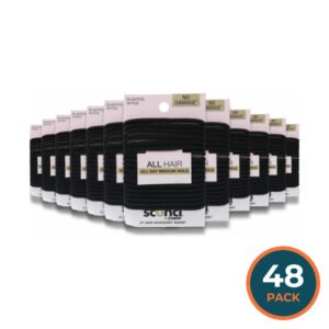 Scunci - Comfortable All Day Medium Hold, Black 18 ct - 48 Pack
