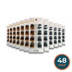 Scunci - Mini Hair Jaw Clips, Assorted Colors 12 Ct - 48 Pack