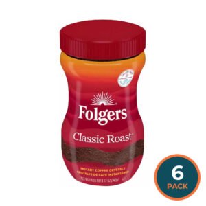 Folgers - Instant Coffee Crystals Classic Roast- 12 Oz - 6 Pack