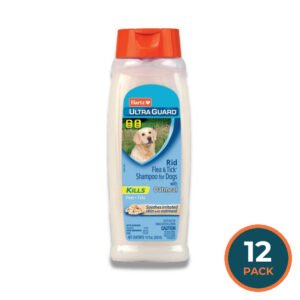 Hartz - UltraGuard Rid Flea and Tick Shampoo for Dogs W/ Oatmeal, Rich Vanilla - 18 Oz - 12 Pack