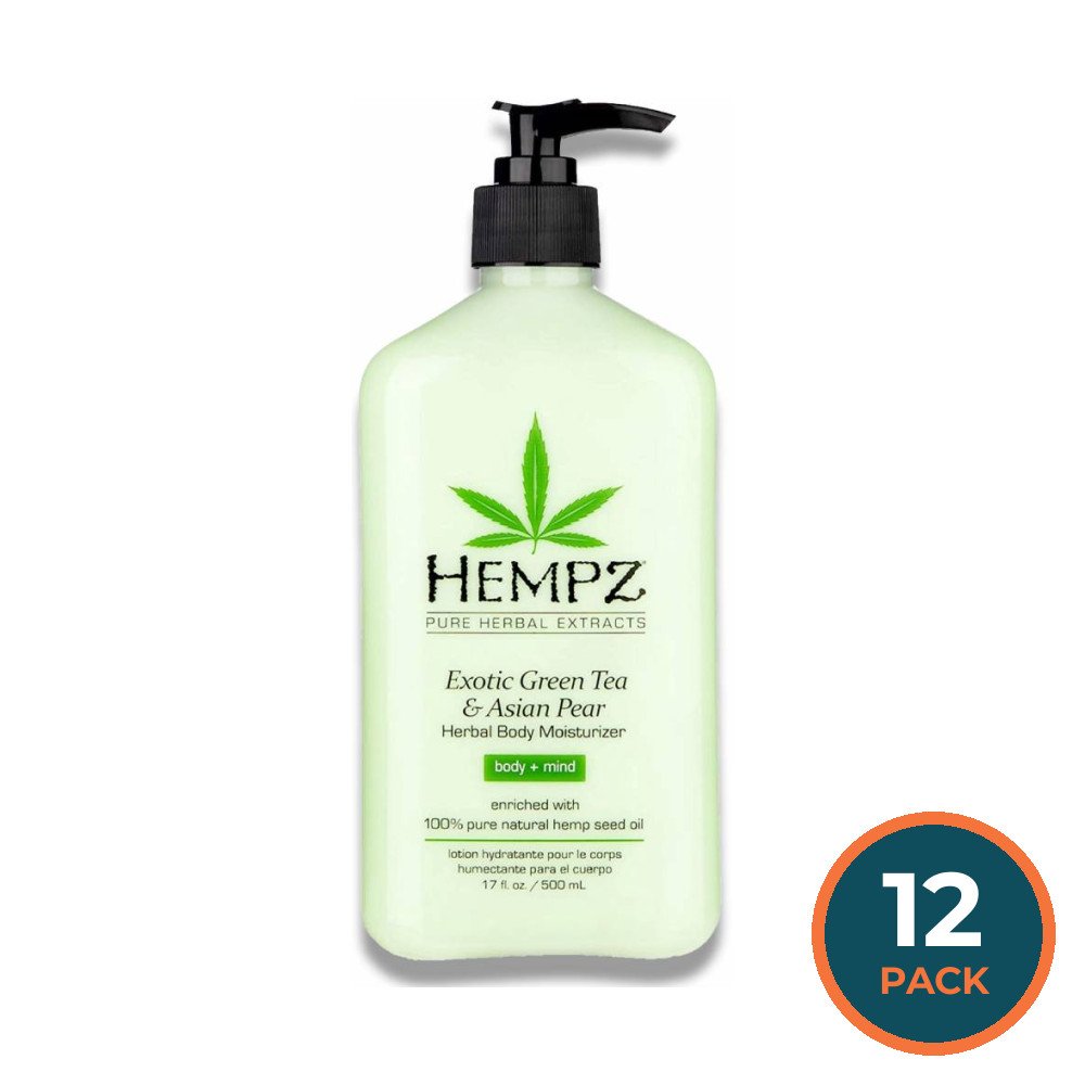 Hempz - Exotic Green Tea & Asian Pear Herbal Body Moisturizer - 17 Oz - 12 Pack