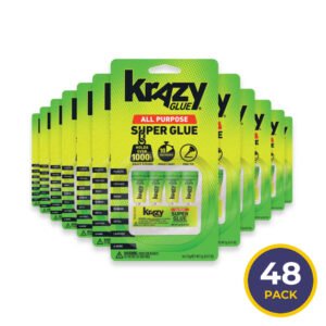 Krazy -  Super Glue, Single-Use Tubes, 4 Pack - 0.07 Oz - 48 Pack
