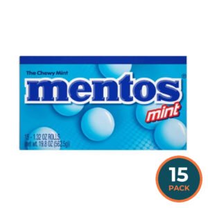 Mentos Chewy Mint Rolls – 1.32 oz (Pack of 15) Wholesale Fresh Mint Candy