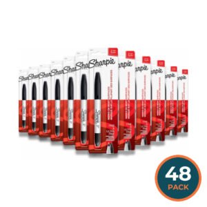 Sharpie - Fine/Ultra Fine Twin-Tip Permanent Marker Carded, Black - 48 Pack