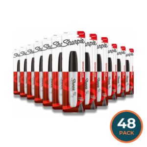 Sharpie - Permanent Marker, Chisel Tip, Black - 48 Pack