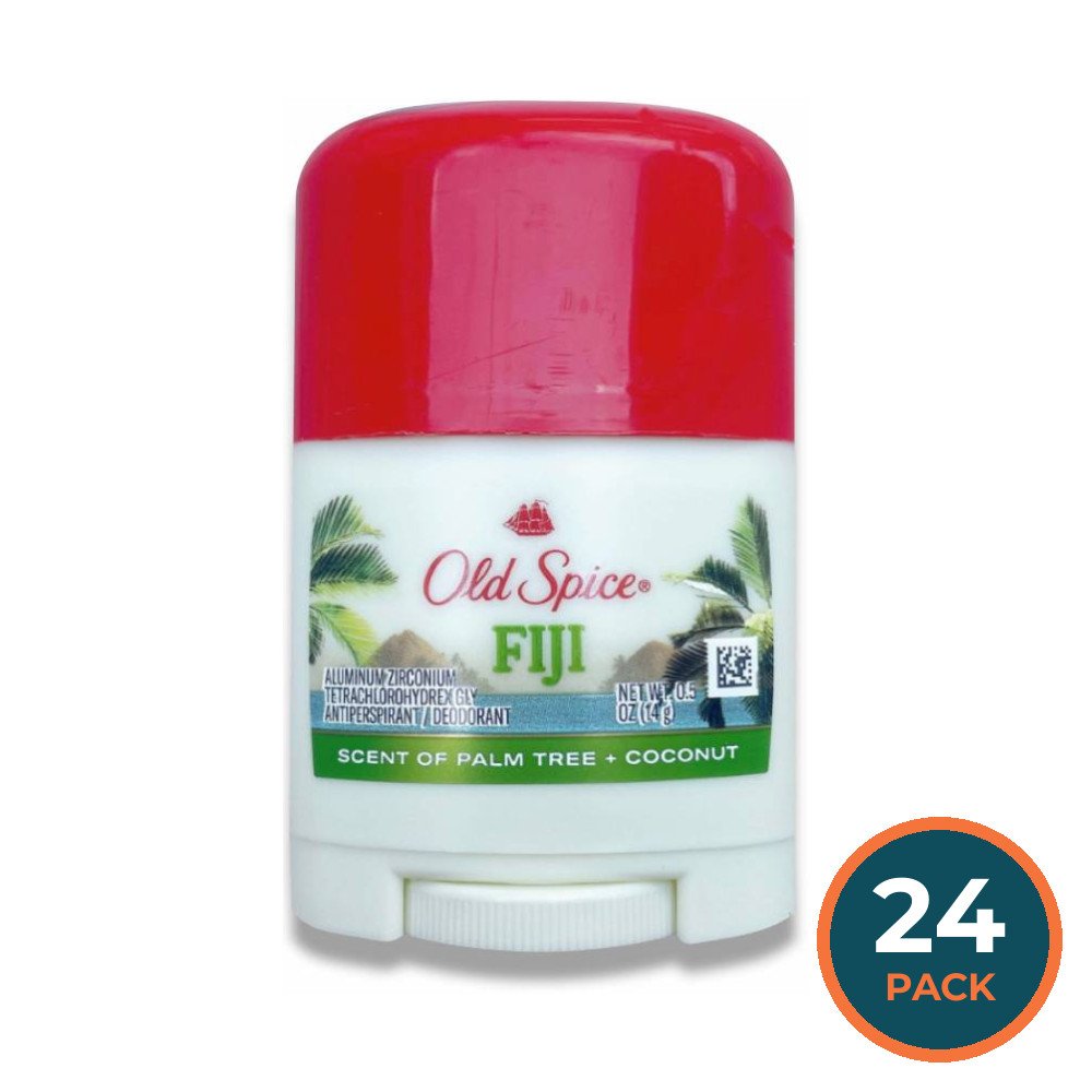 Old Spice - Fiji Antiperspirant Deodorant for Men, Trial Size, Lavender/Coconut Scent - 0.5 Oz - 24 Pack