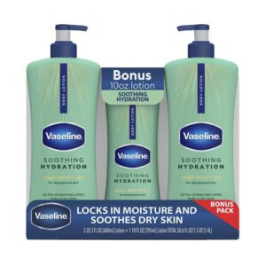 Vaseline Intensive Care Body Lotion Soothing Hydration, 2pk/20.3oz + Bonus Bottle 10oz