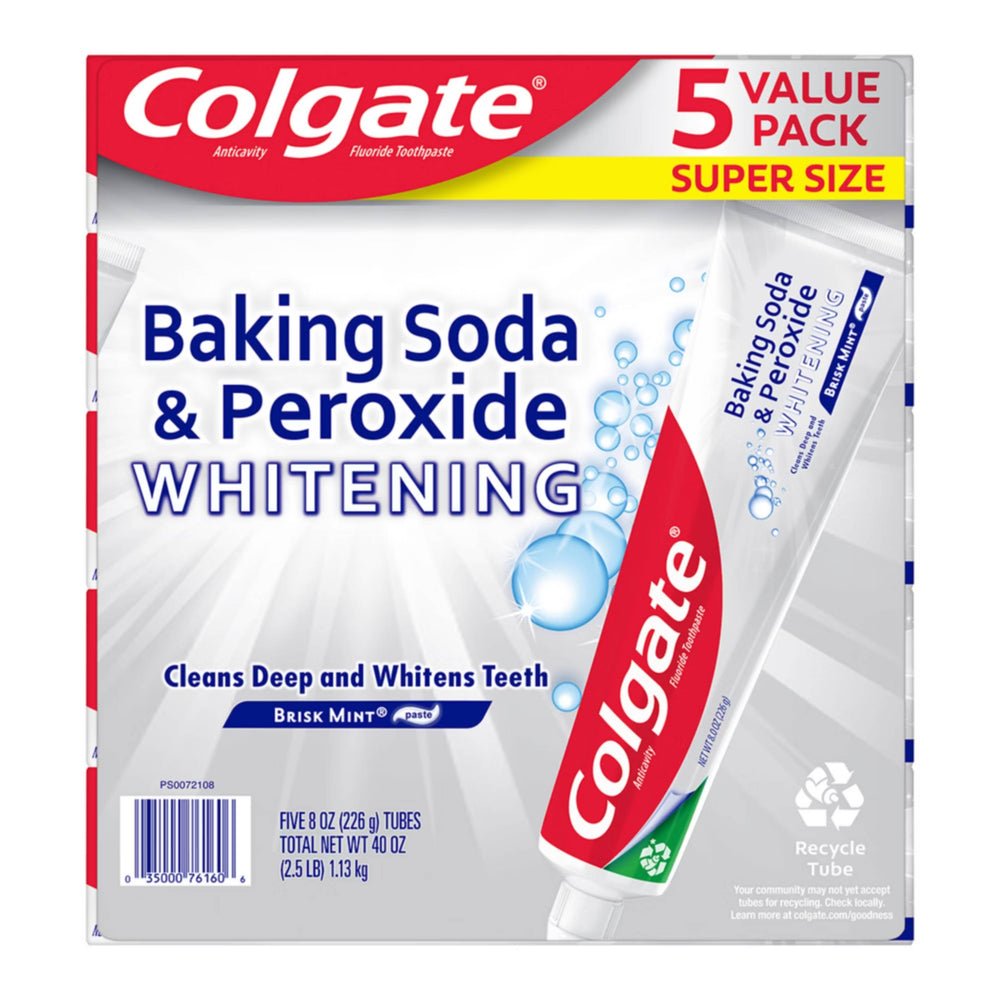 Colgate - Baking Soda & Peroxide Whitening 8 oz - 5 Pack