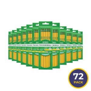 Ticonderoga - #2 Wood Pencils, 2mm, Erasable, Yellow, Kids - 24 Ct - 72 Pack
