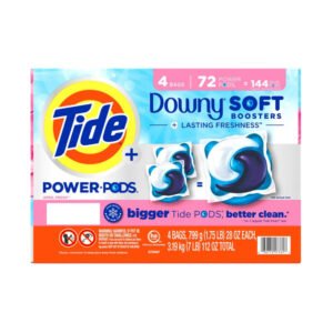 Tide - Power PODs Downy Soft Boosters Laundry Detergent Pacs, April Fresh, 72 Ct