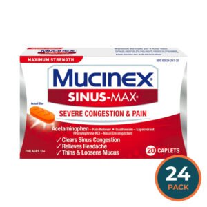 Mucinex - Sinus-Max Severe Congestion Relief Caplets - 20 Ct Each - 24 Pack