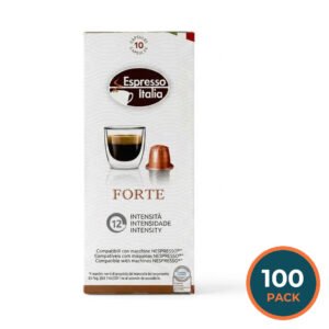 Espresso Italia - Plastic Capsules Compatible with Nespresso Original line, Forte 1x100