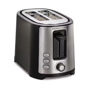 Hamilton Beach 2-Slice Extra Wide Slot Toaster – Black & Stainless Steel