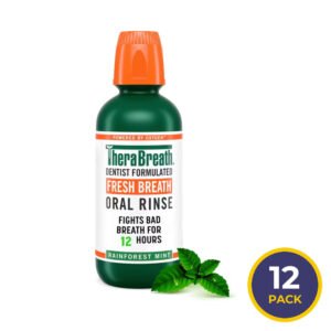 TheraBreath Rainforest Mint Oral Rinse – 16 oz – 12 Pack