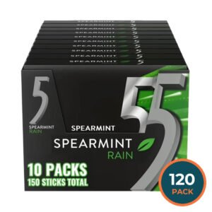 Wrigley's 5 Gum Spearmint Rain Chewing Gum – 15 Pieces  – 120 Pack