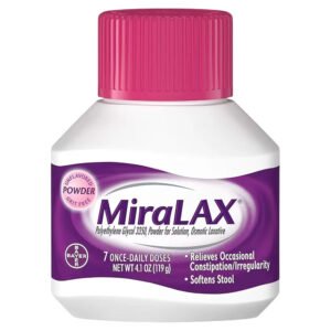 MiraLAX Laxative Unflavored Powder 7 Dose  4.1 oz – 12 Pack