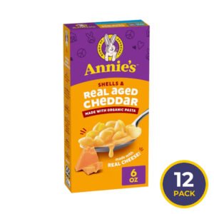 Annie’s Organic Shells & Cheddar Macaroni & Cheese – 6 oz – 12 Pack