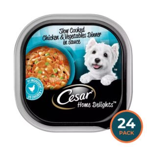 Cesar Home Delights Wet Dog Food Chicken & Vegetables – 3.5 oz – 24 Pack