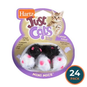 Hartz Mini Mice Cat Toys – 5 Count – 24 Pack