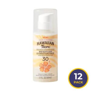 Hawaiian Tropic Hydrating Face Sunscreen Lotion SPF 30 – 1.7 oz – 12 Pack