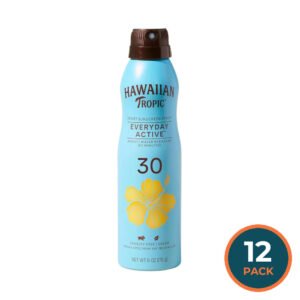 Hawaiian Tropic Island Sport Continuous Sunscreen Spray SPF 30 – 6 oz – 12 Pack