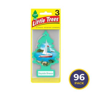 Little Trees Hanging Car Air Freshener, Bayside Breeze – 3 Ct – 96 Pack