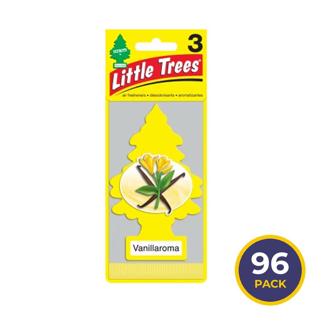 Little Trees Solid Air Freshener, Vanillaroma – 8 Ct – 96 Pack