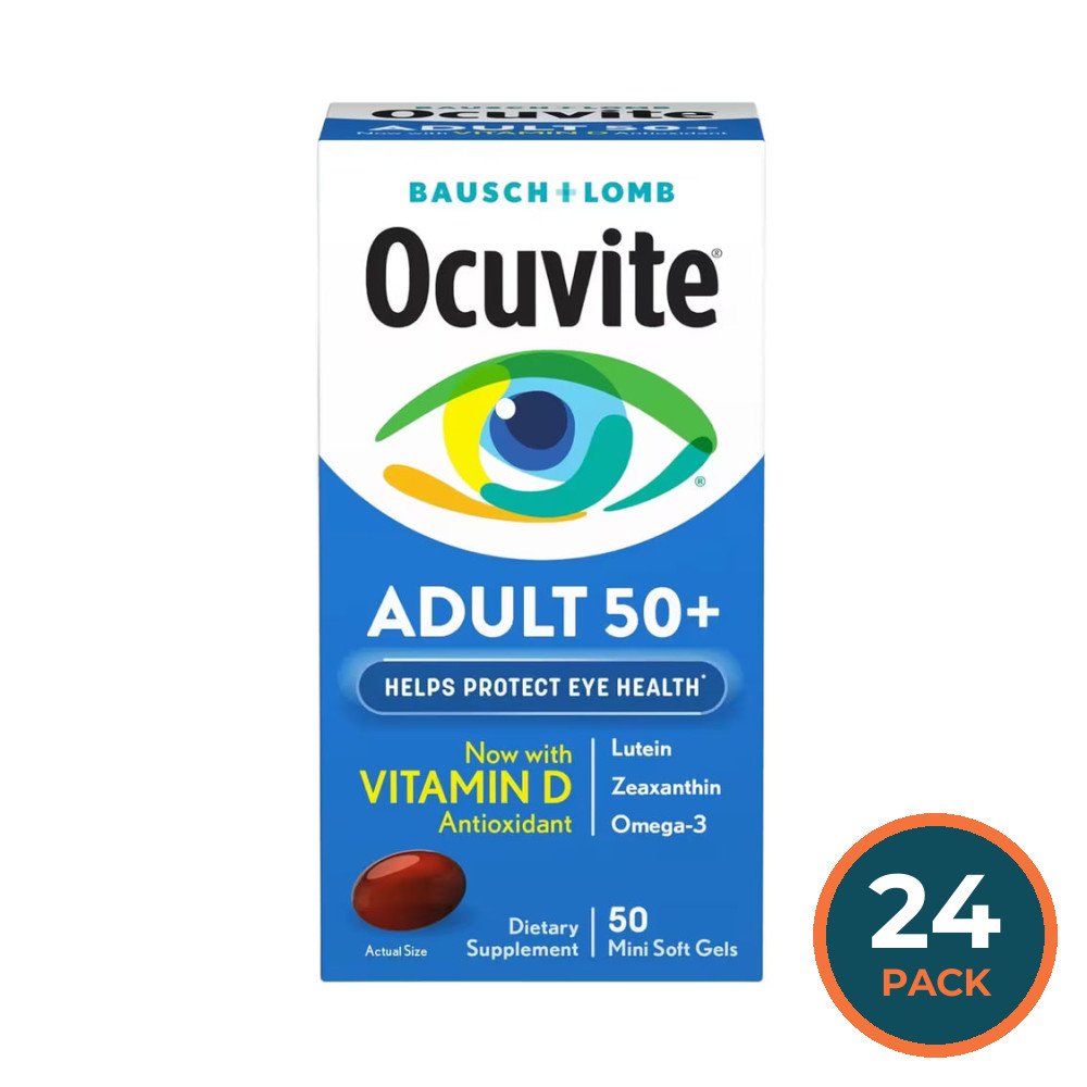 Ocuvite Adult 50+ Eye Vitamin & Mineral Suplement Softgels – 50 Count – 24 Pack
