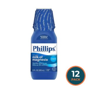 Phillips' Milk of Magnesia Liquid Laxative Original 12 oz – 12 Pack