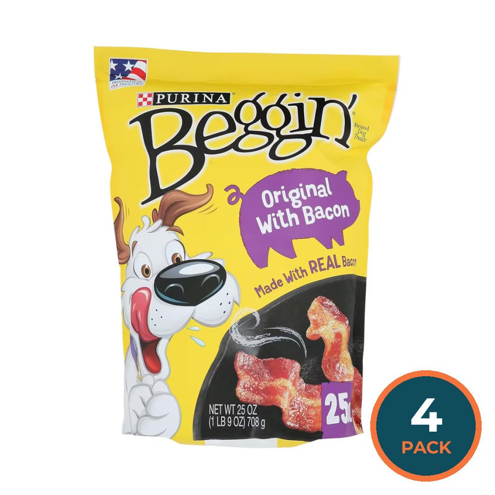 Purina Beggin’ Strips Dog Treats – Bacon Flavor – 25 oz – 4 Pack
