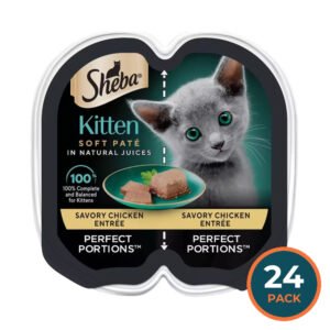 Sheba Perfect Portions Kitten Paté Chicken Entrée – 2.6 oz – 24 Pack