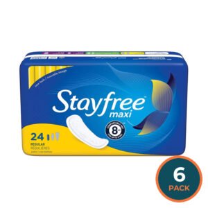Stayfree Maxi Pads Regular Absorbency – 24 Count – 6 Pack