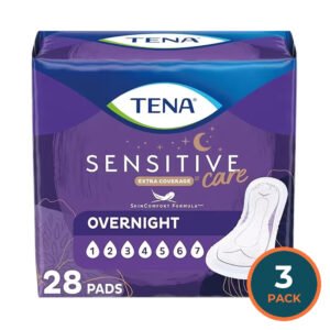 TENA Overnight Incontinence Pads – 28 Count – 3 Pack