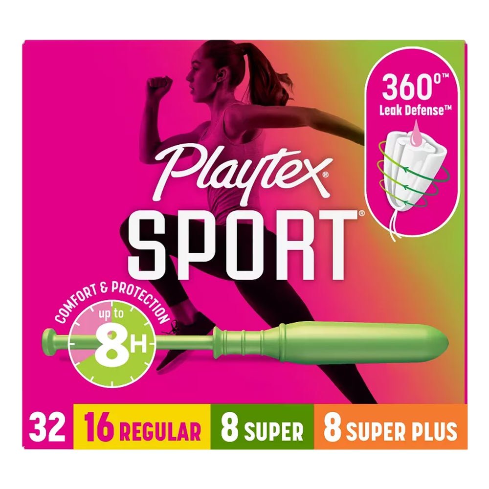 Playtex Sport Tampons Regular/Super/Super Plus – 32 Count – 12 Pack