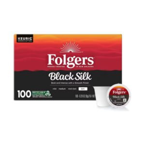 Folgers Dark Roast K-Cup Coffee Pods, Black Silk, 100 ct.