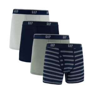 Gap Men's 4-Pack Ultra Soft Modal Boxer Brief, Size L - Navy Stripe Pack