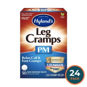 Hyland’s Leg Cramps PM Tablets – 50 Count – 24 Pack