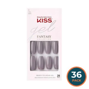 KISS Gel Fantasy Nails Whatever – Press-On Nails – 36 Pack
